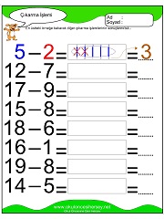 Çıkarma işlemi yaprak test